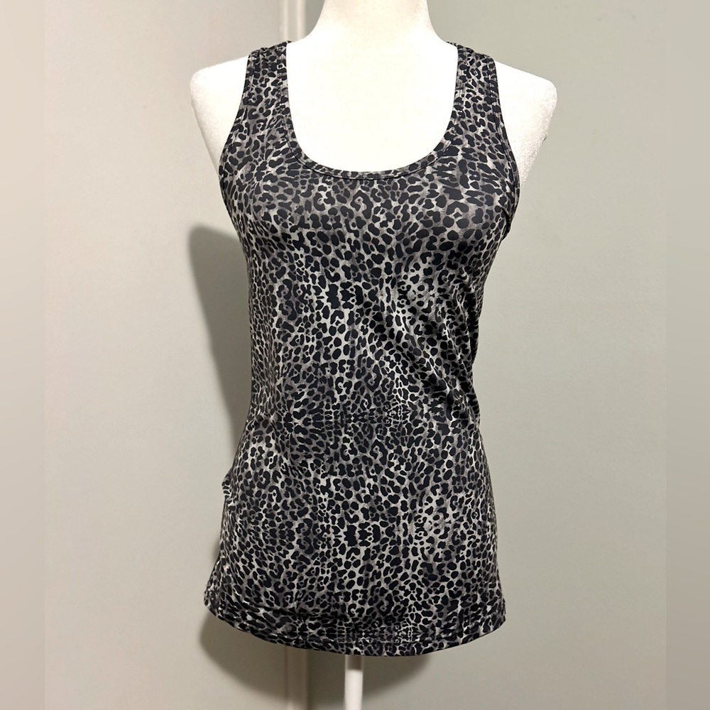 Inner Spirit Athletic Work Out Tank Top ,Grey Animal Print Color, Size Medium
